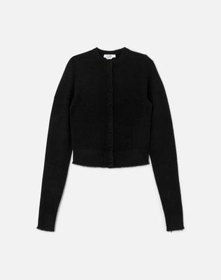 Cashmere Crewneck Cardigan - Black