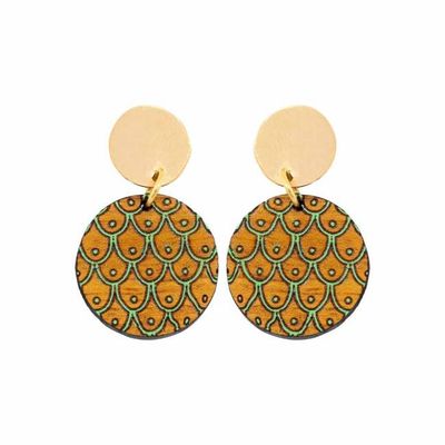 Grinsing Recycled Wood Earrings
