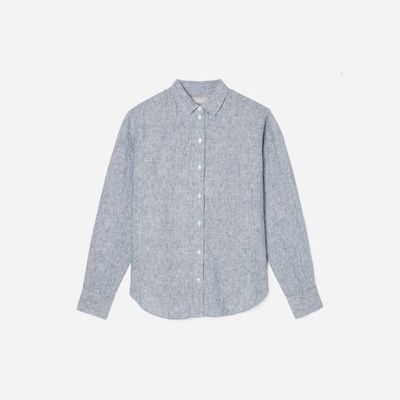 The Must-Have Shirt in Linen | Blue Pinstripe