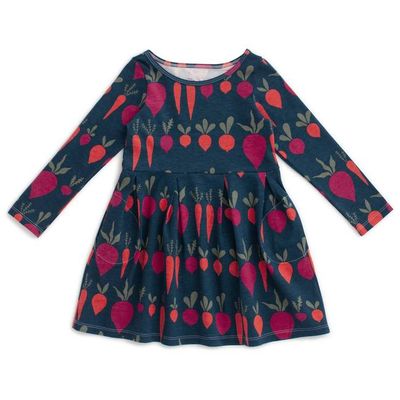 Madison Dress - Root Vegetables Night Sky