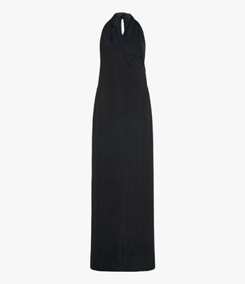 Gathered Halter Dress | Black