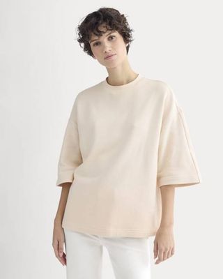 Lightweight Terry Oversized Tee | Parchment