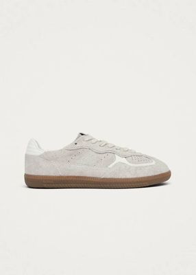 Tb.490 Suede Fuzzy Cream Leather Sneakers