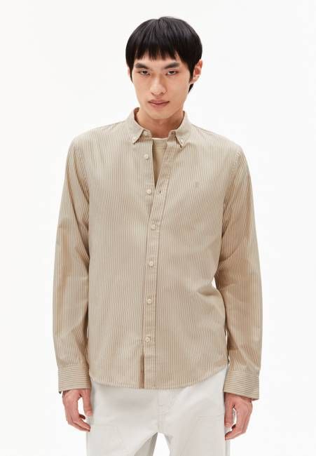 QUAASA STRIPE LONGSLEEVE SHIRT | light sage-oatmilk