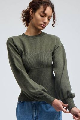 LINA BUSTIER SWEATER GREEN
