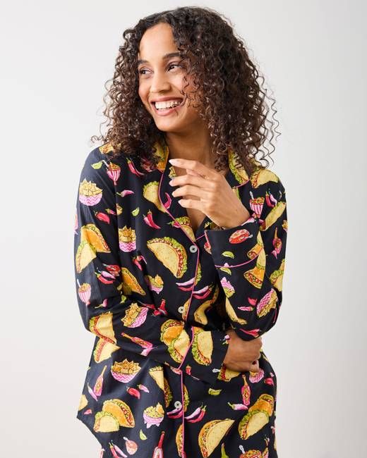 Guac On - Petite Long PJ Set - Lava Rock