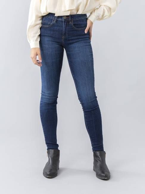 CARLY DARK BLUE WOMEN'S SKINNY PUSH-UP PANTS