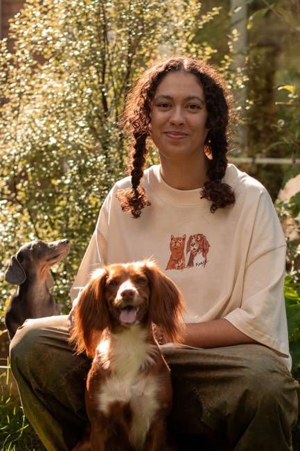 Custom illustrated Pet Portrait T-shirt