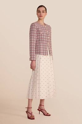 Fern Polka Dot Pleated Skirt