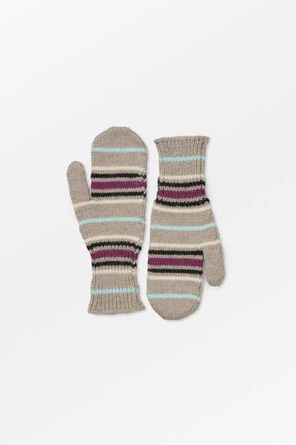Laura mittens - Brown mélange/Multi