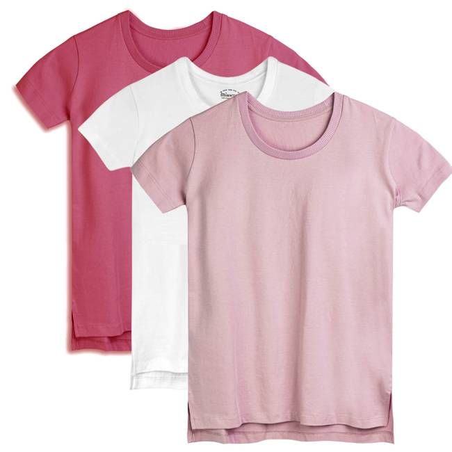 Girls Organic Cotton Tee Shirts 3 Pack