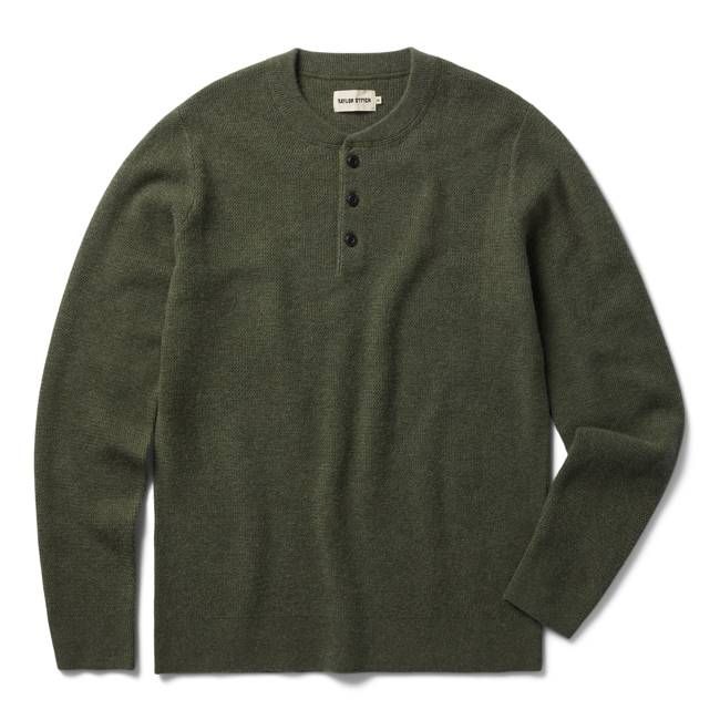 The Hudson Sweater in Heather Green
