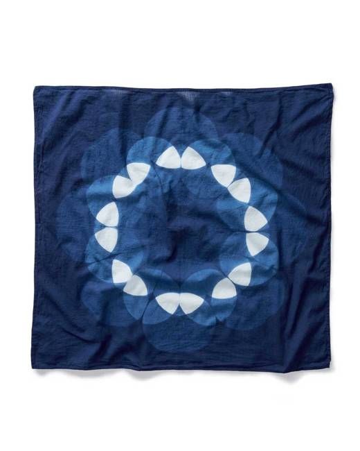 The Hand Dyed Bandana in Indigo Petal