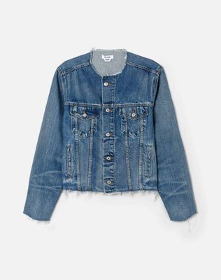 Cut Off Trucker Jacket - Mid Fade