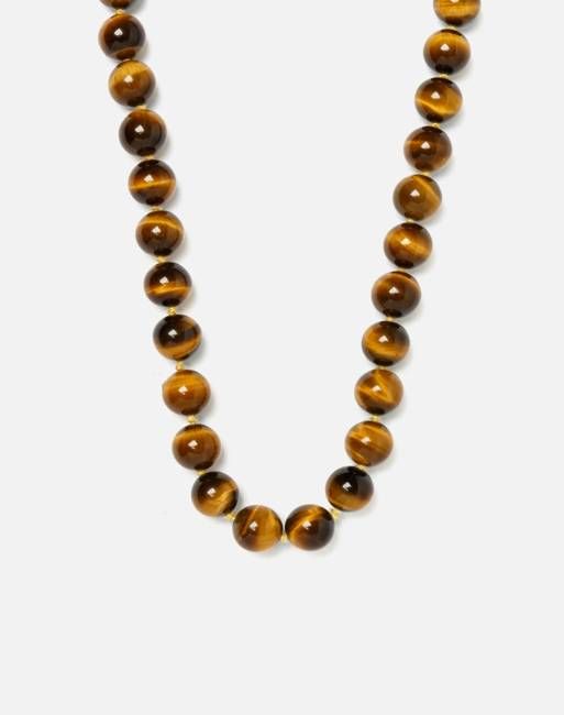 60s Tigers Eye Beaded Choker