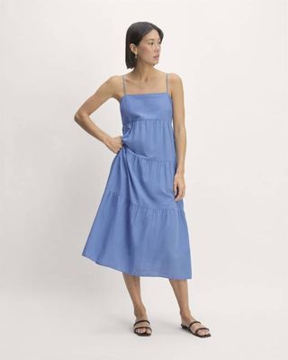 The Gauze Tiered Dress | Blue Opal