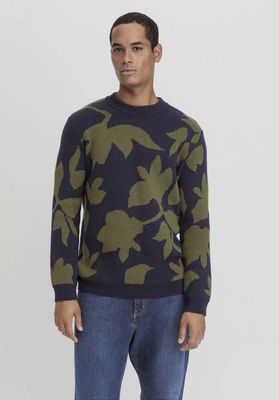 Jacquard Regular sweater made from pure organic cotton with organic merino wool