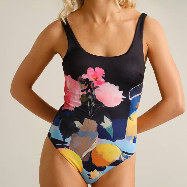 DEDICATED - Swimsuit Simrishamn Lemons Still Life Black
