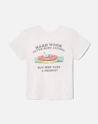 Surplus Classic "Snoopy Hard Work" Tee - Vintage White