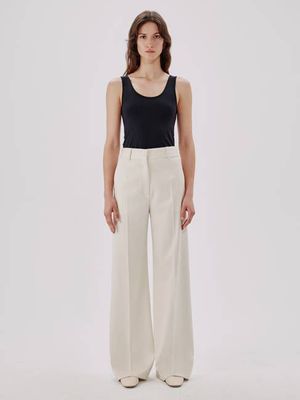 Wide Leg Suit Pant | Parchment