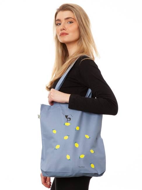 Lemon Girl Tote Bag light denim