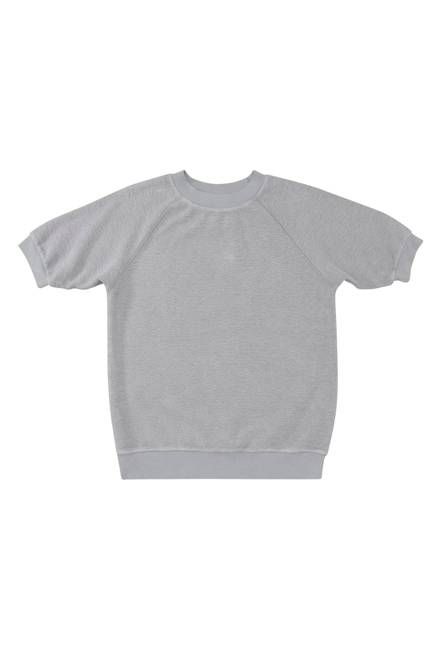Heathered Short Sleeve Raglan Sherpa Sweatshirt