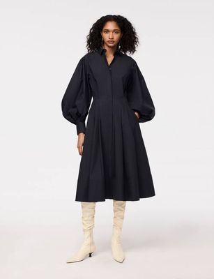 Seamed Waist Shirt Dress - Resale | Midnight