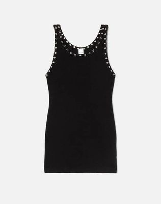 Eyelet Tank Dress - Black