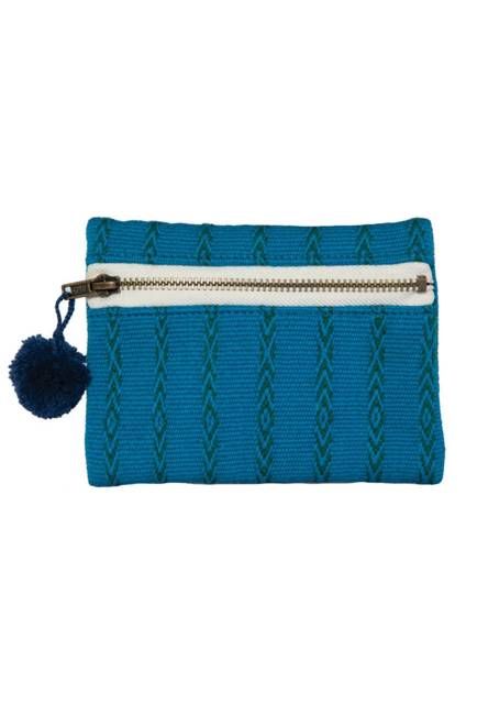 Inti Coin Purse with Pompom Aqua