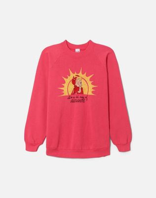 Upcycled "Ray of Sunshine" Sweatshirt - Pink