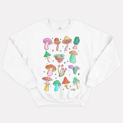 Neon Pastel Mushrooms Sweatshirt (Unisex)