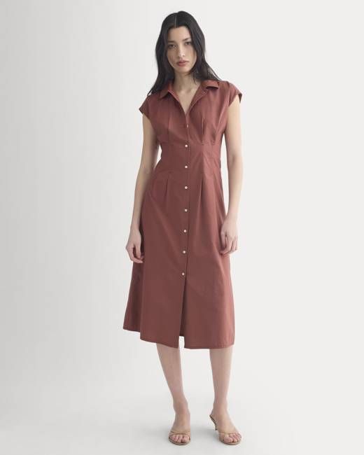 Muscle Shirtdress in Lightweight Cotton | Henna Red