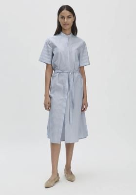Stripe Shirt Blouse Dress Midi Relaxed