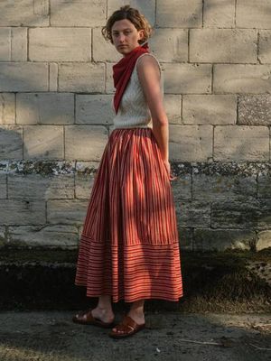 Pippin Skirt in Berry Batten Stripe