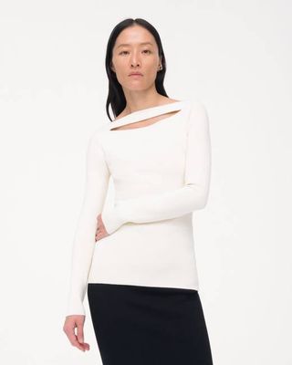 Compact Cutout Knit Top - Resale | Off White