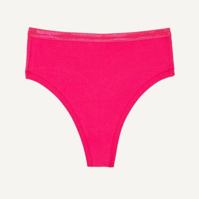 Organic Cotton High-Rise Thong in Aurora