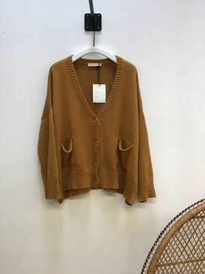 Charis Recycled Cotton Cardigan in Ochre S Preloved
