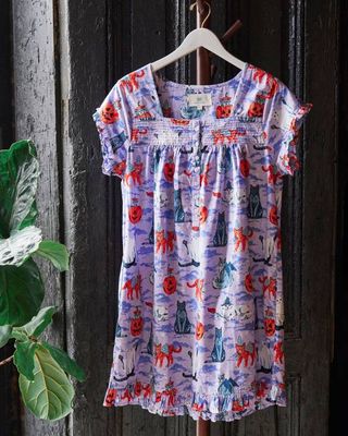 Halloween House Cats - Pintuck Nightgown - Lavender