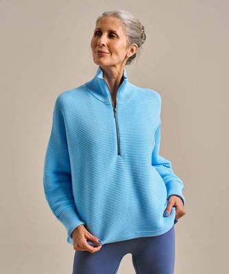 Ribbed Half Zip Jumper