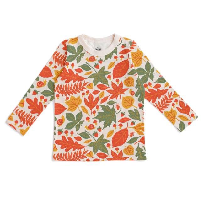Long Sleeve Tee - Leaves Yellow & Green
