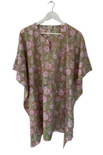 NEW! Block print Kaftan Short No.12