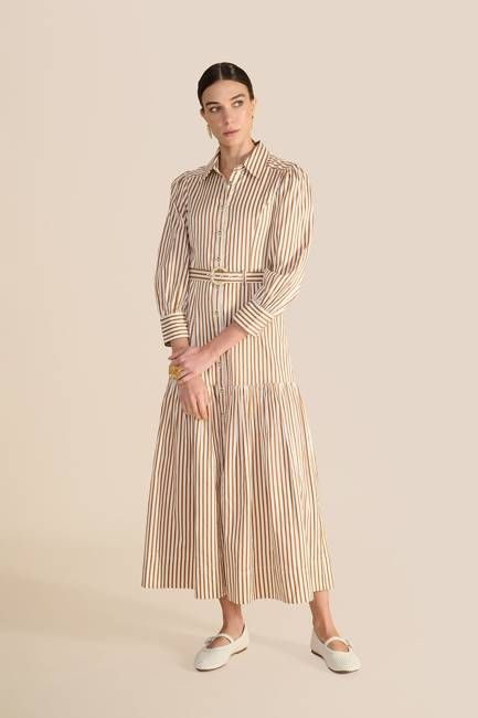 Helena Toffee Stripe Dress