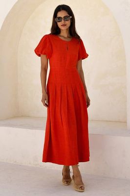 Suki Leinenkleid | Rot