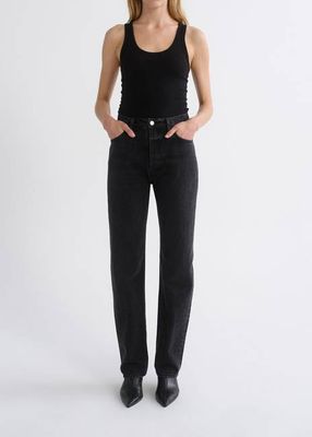 90's Pinch Waist High Rise Straight Long (Weightless) in Vanta
