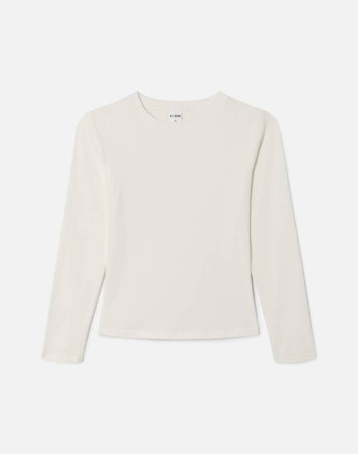 Quarter Sleeve Slim Tee - Vintage White