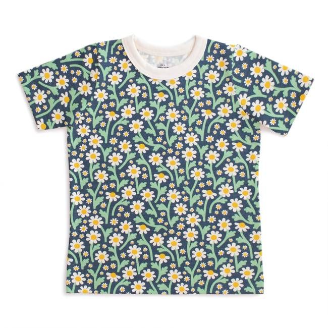 Short-Sleeve Tee - Bold Daisies Navy