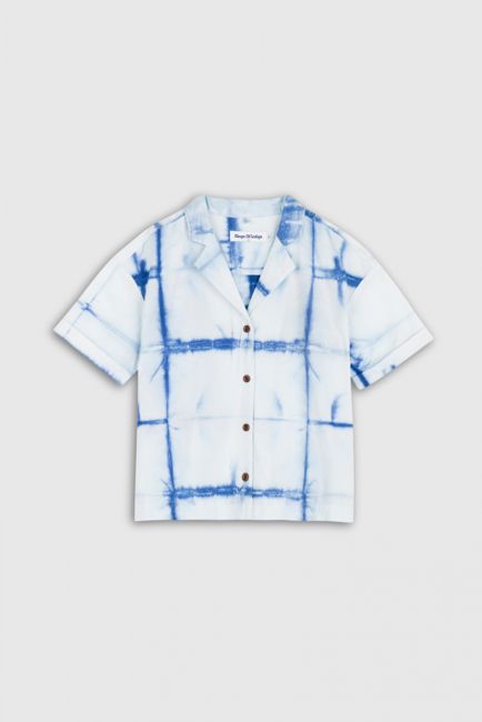ATHALIE SHORT SLEEVE | SHIBORI NATURAL INDIGO