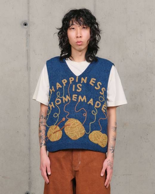 Party Knit Vest - Indigo Homemade