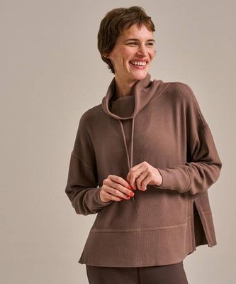 Rib Funnel Neck Boxy Sweat