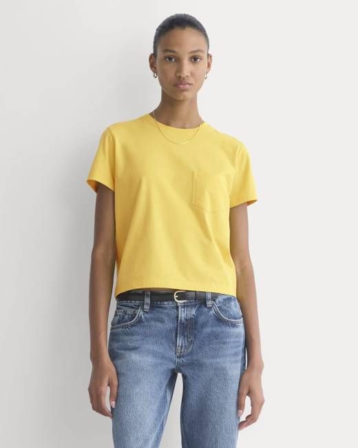The Box-Cut Tee in Essential Cotton | Passion Fruit | Pocket